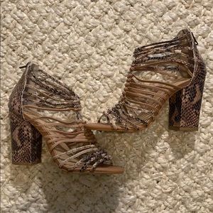 Snakeskin strapy heels!